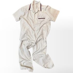 VINTAGE 80s JCPenney men’s‎ pajama 2 piece set pants button front shirt plaid
